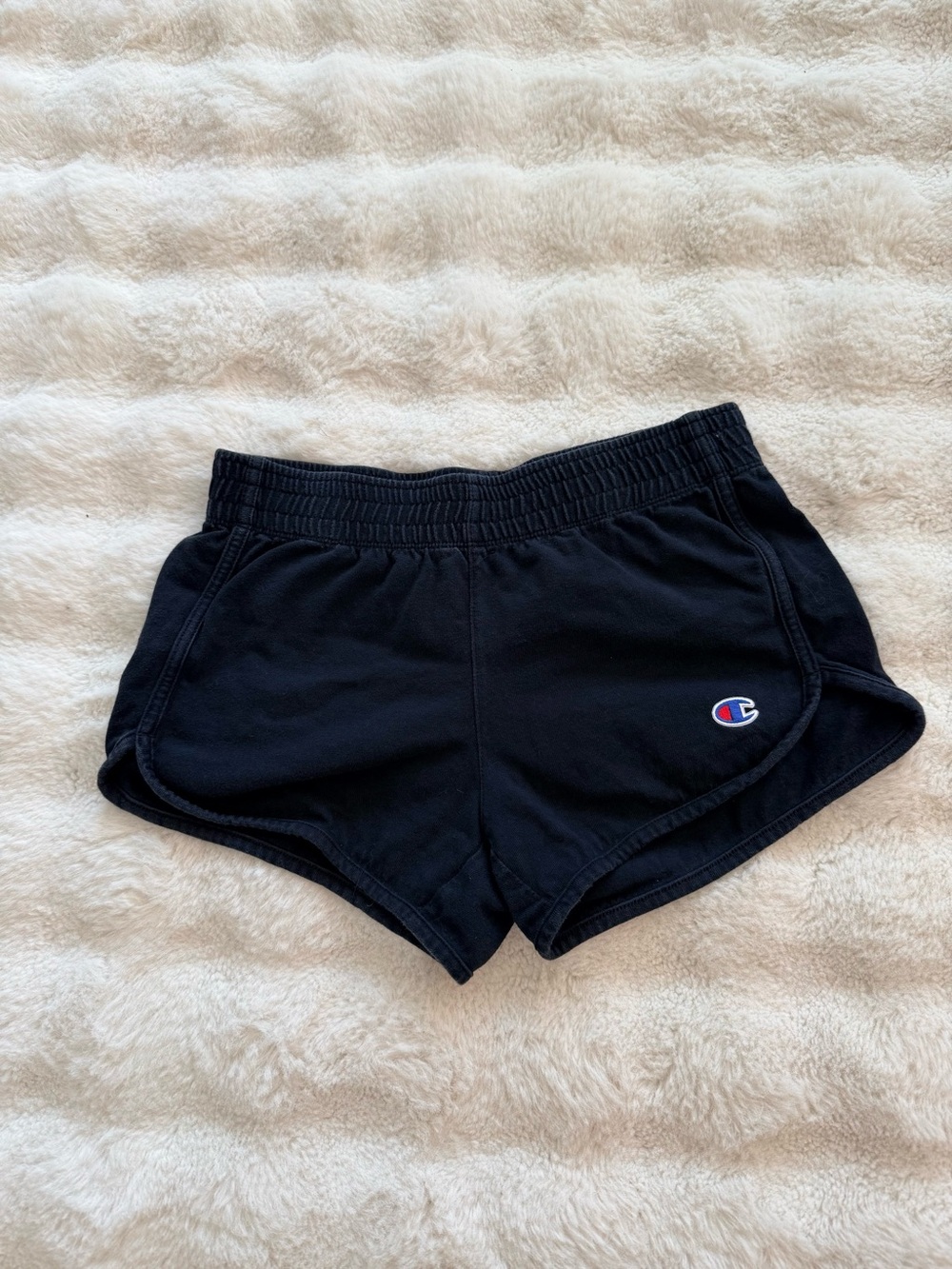 Champion Black Girls' Athletic Shorts with Logo